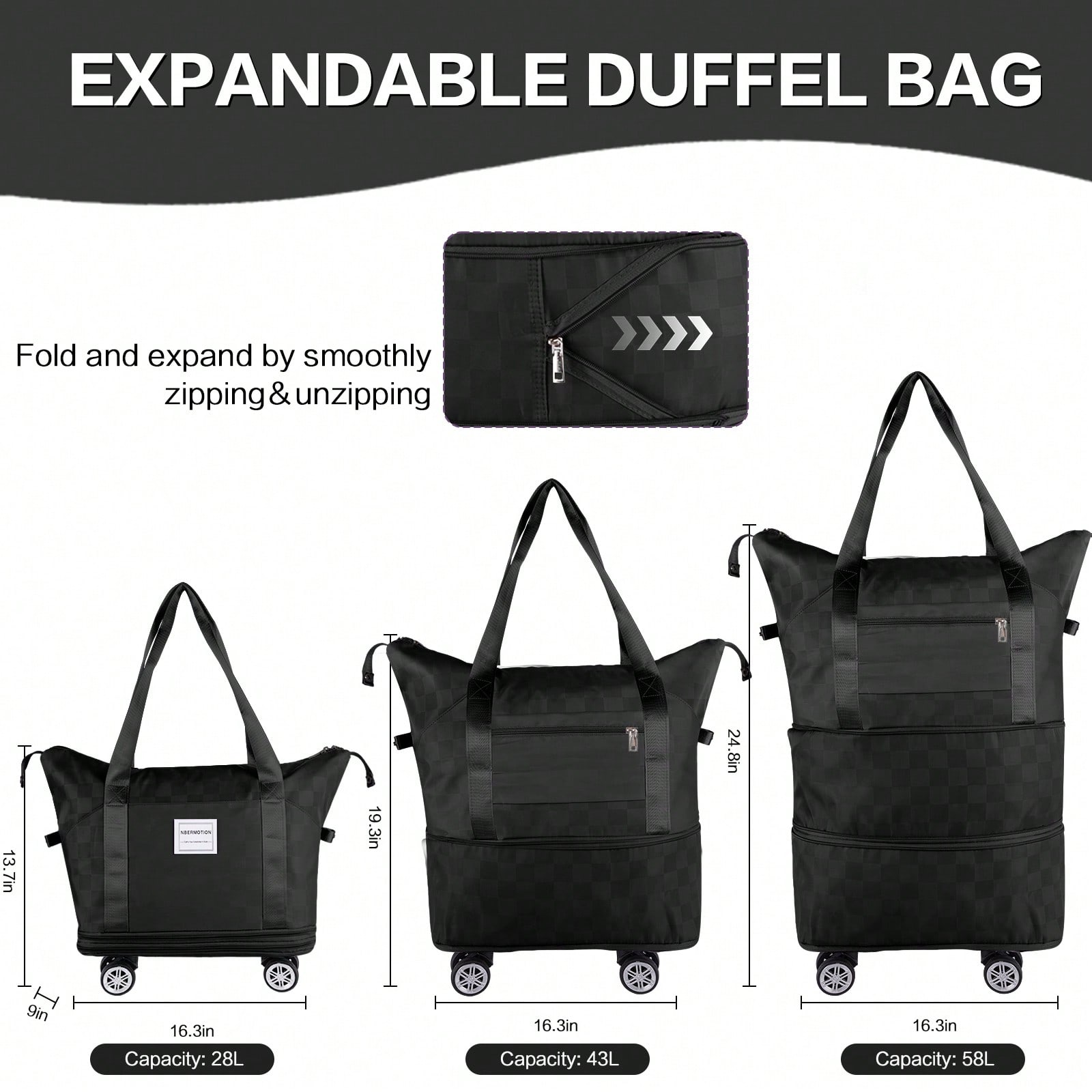 Расширяемая дорожная сумка-рюк – обзор и цена Foldable Rolling Luggage Bag